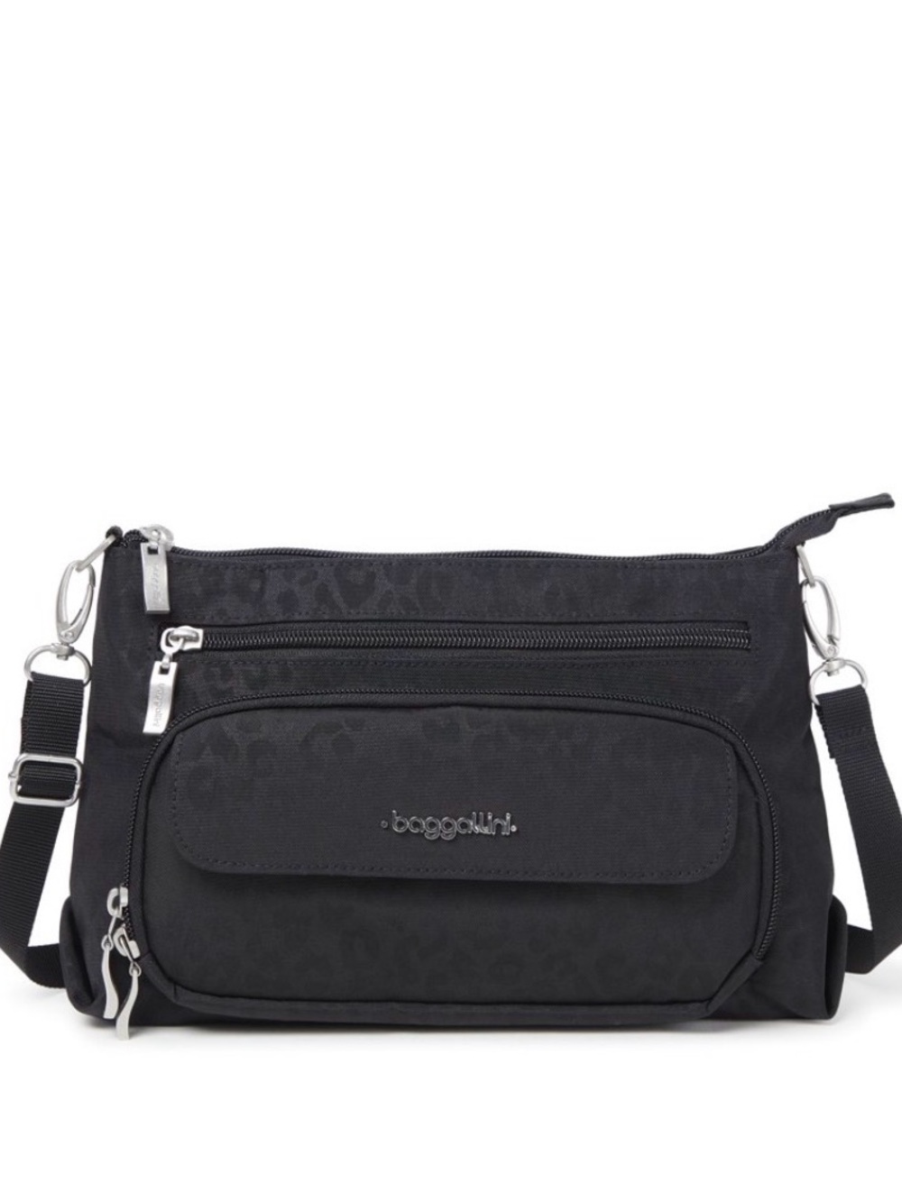 NWT New Baggalini Black Cheetah Print RFID Everyday Crossbody Bag Purse - Picture 2 of 10